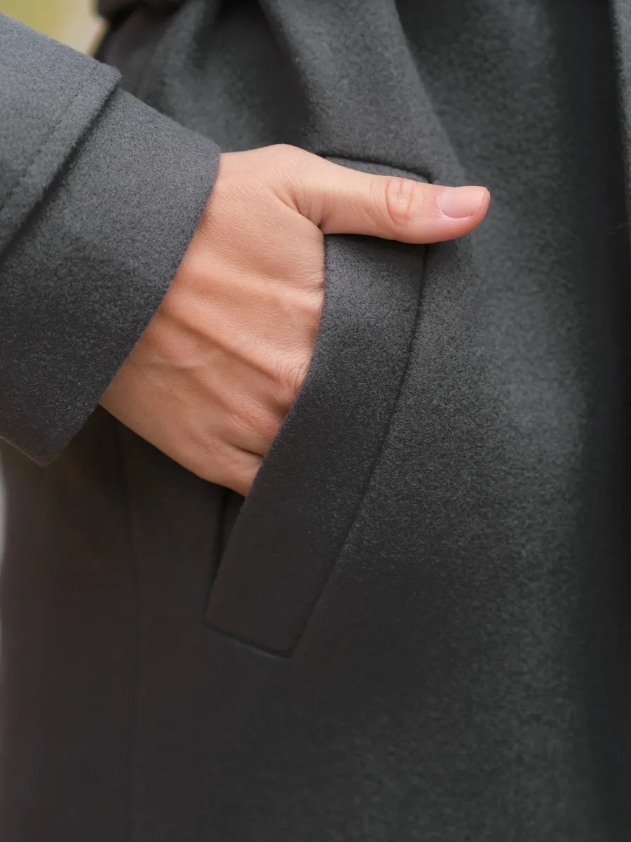 Длинное приталенное пальто женское Теплое осеннее пальто женское. Длинное приталенное пальто женское