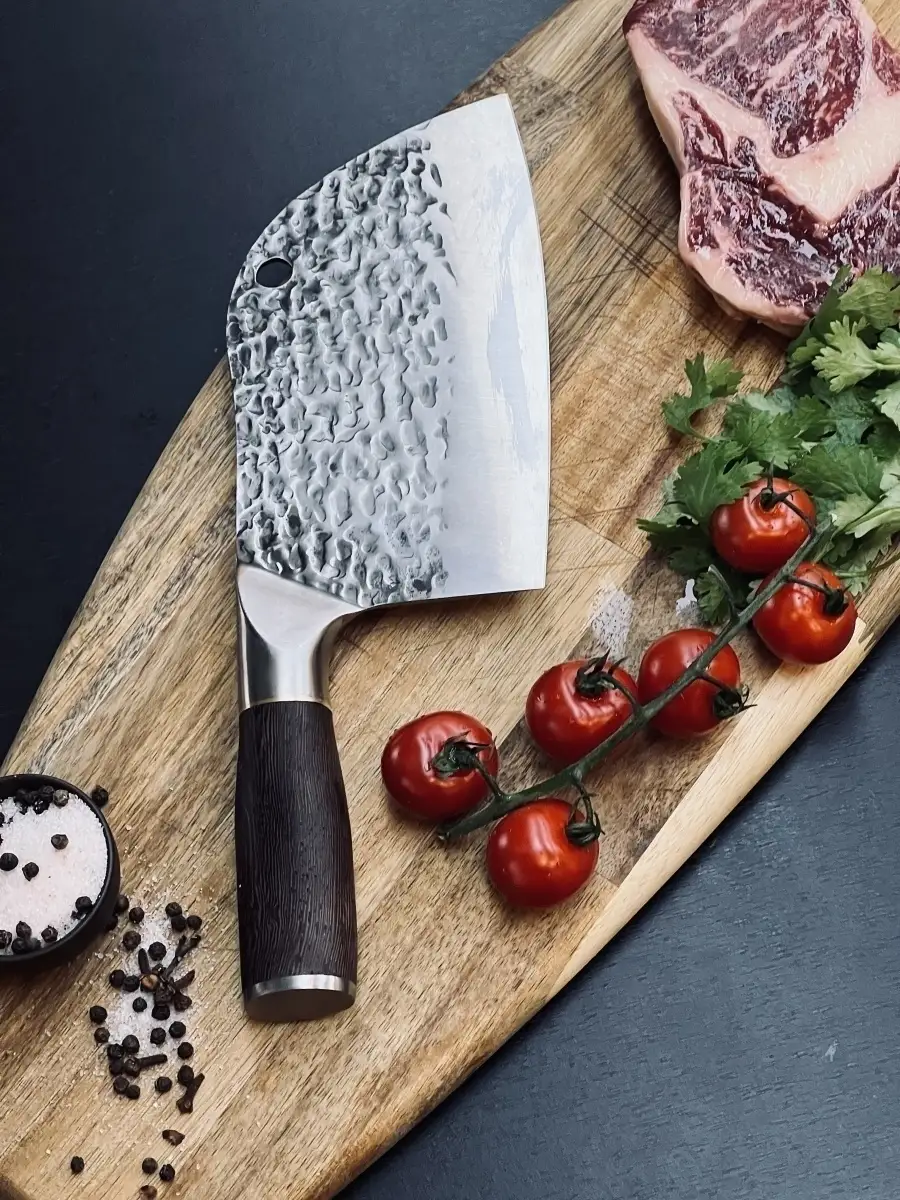 Нож кухонный большой топорик шефа тесак для кухни стальной