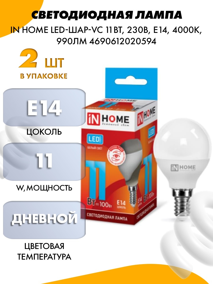 Светодиодные лампы in home. Osram 15 Вт e14 4000k. In Home светодиодные лампы. ASD 4690612020594.