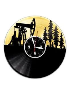 Добыча нефти - часы из пластинки