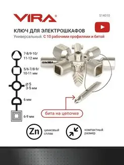 Универсальный ключ для электрошкафов 10в1