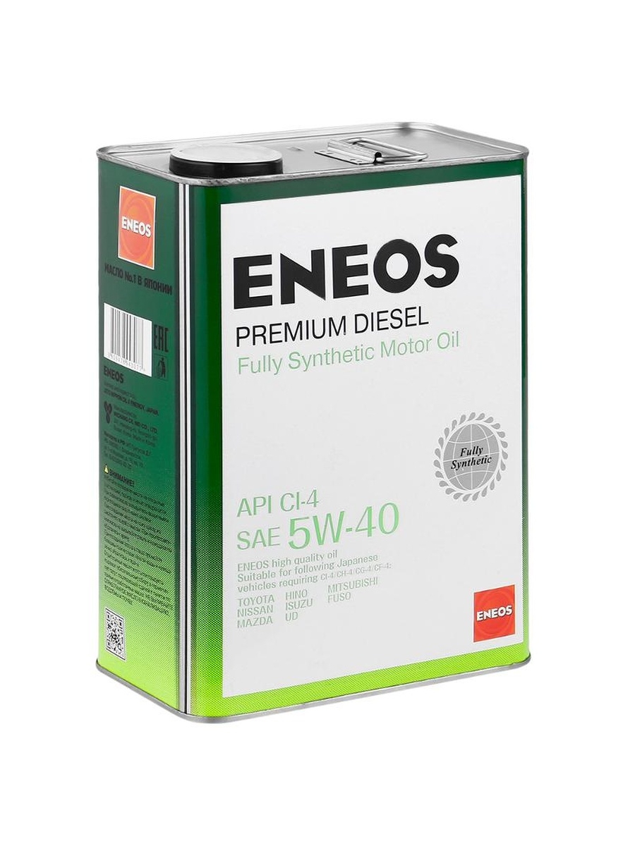 5w 40 синтетическое 4 л. ENEOS 5w40. ENEOS Premium Diesel ci-4. Энеос 5w40 синтетика. ENEOS 8809478943077.