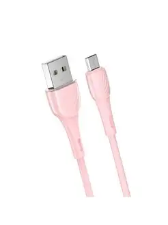 Кабель microUSB-USB, 2.4А, 1м, PVC, клипса