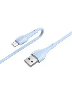 Кабель microUSB-USB, 2.4А, 1м, PVC, клипса