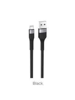 Кабель microUSB-USB, 2.4А, 1м, PVC, плоский