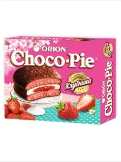 Пирожное в шоколадной глазури Choco Pie Premium.Клубника360г