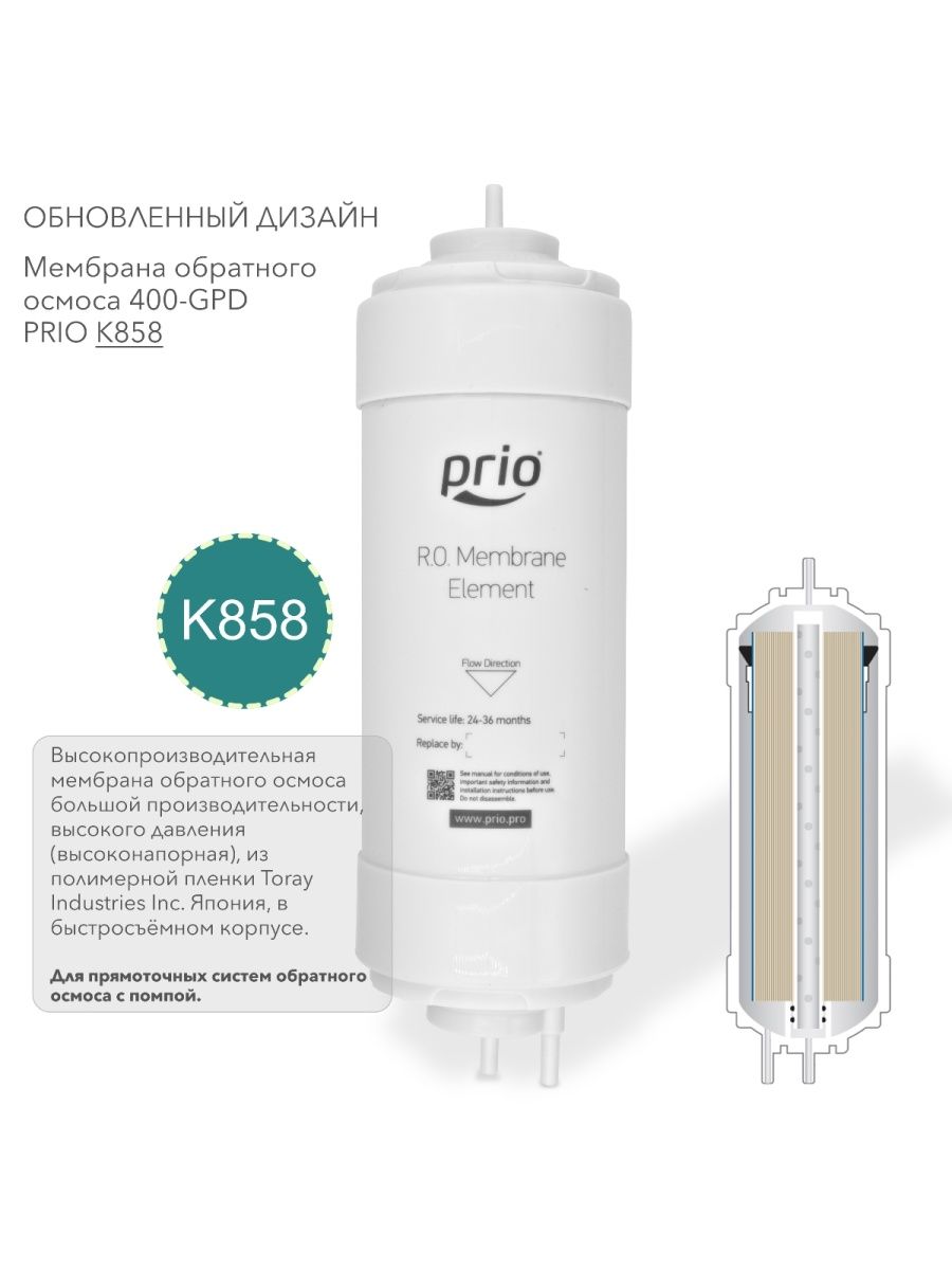 Мембрана обратноосмотическая Prio новая вода k859