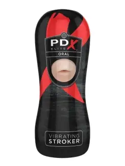 Мастурбатор-ротик в тубе с вибрацией PDX ELITE Oral Stroker