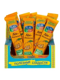 Батончик Flax Апельсин, 20 шт *30 гр