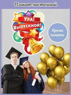 плакат на выпускной и последний звонок, школа, детский, А2