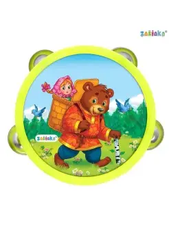 Музыкальная игрушка бубен "Машенька и медведь", 1 шт