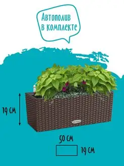 Горшок кашпо для цветов прямоугольное с автополивом