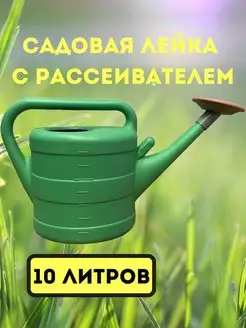 Лейка садовая ЗЕЛЕНАЯ 10 литров с рассеивателем