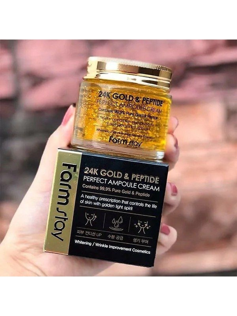 Корейские крема с золотом. Ампульный крем с золотом и пептидами Farmstay 24k Gold & Peptide perfect Ampoule Cream. Farmstay ампульный крем с золотом и пептидами Фармстей - 24k Gold & Peptide. Farmstay 24 Gold Peptide Cream. Farmstay крем для лица 24k Gold.