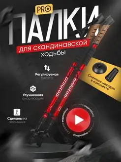 Палки для скандинавской ходьбы телескопические складные