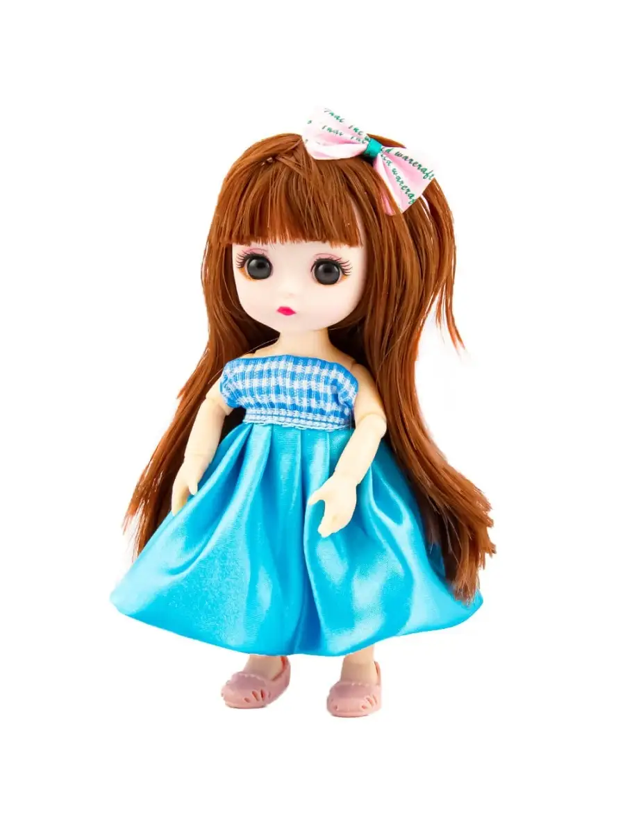 Шарнирная кукла Muliy в голубом наряде с бантом 16 см Walala girl 79900653купить за 441 ₽ в интернет-магазине Wildberries