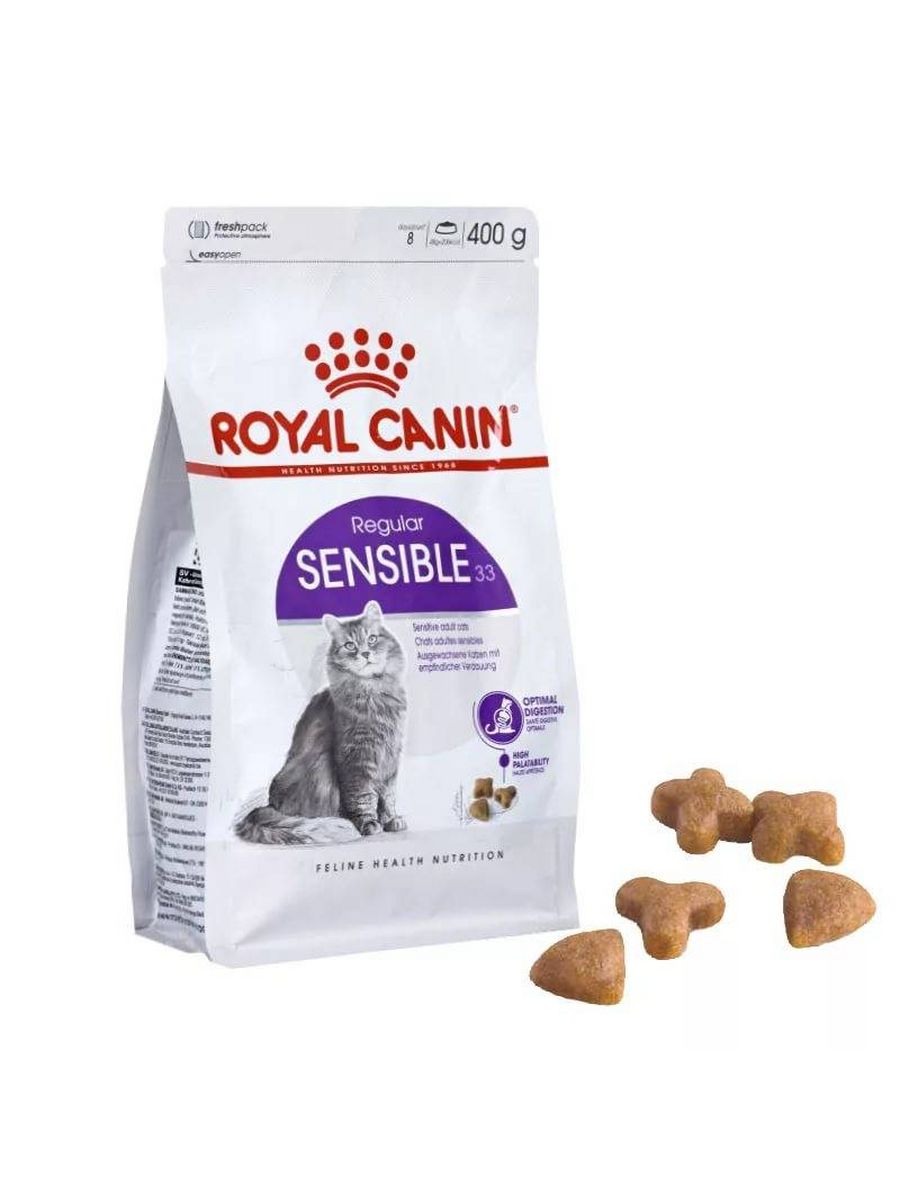 Royal canin для кошек. Роял Канин Сенсибл 33 для кошек. Роял Канин Сенсибл для кошек 400 гр. Royal Canin sensible 33 400. Роял Канин для кошек с чувствительным пищеварением сухой.