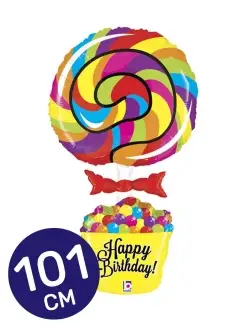 Воздушный шар Леденец, Happy Birthday, 101 см