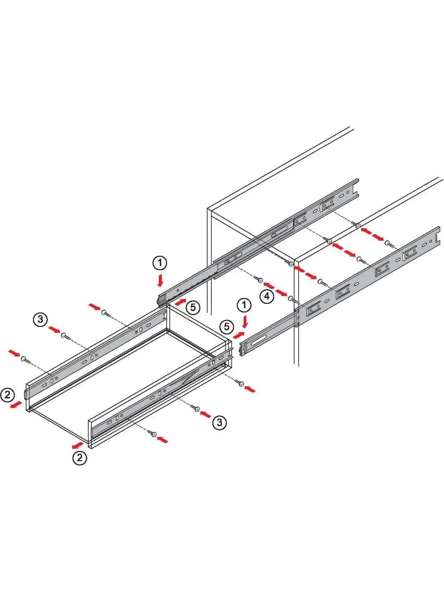 мебельные рельсы для выдвижных ящиков