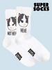 Носки с принтом Not hehe с котиками бренд SUPER SOCKS продавец Продавец № 254883