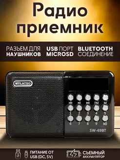 Мобильный портативный радиоприемник MP3 FM USB MicroSD