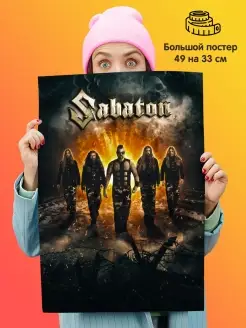 Постер плакат 49х33 рок группа Sabaton