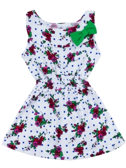 Платье приталенное детское для девочки с цветочным принтом, повседневный сарафан с цветам Юлла 84421391 купить за 315 ₽ в интернет-магазине Wildberries