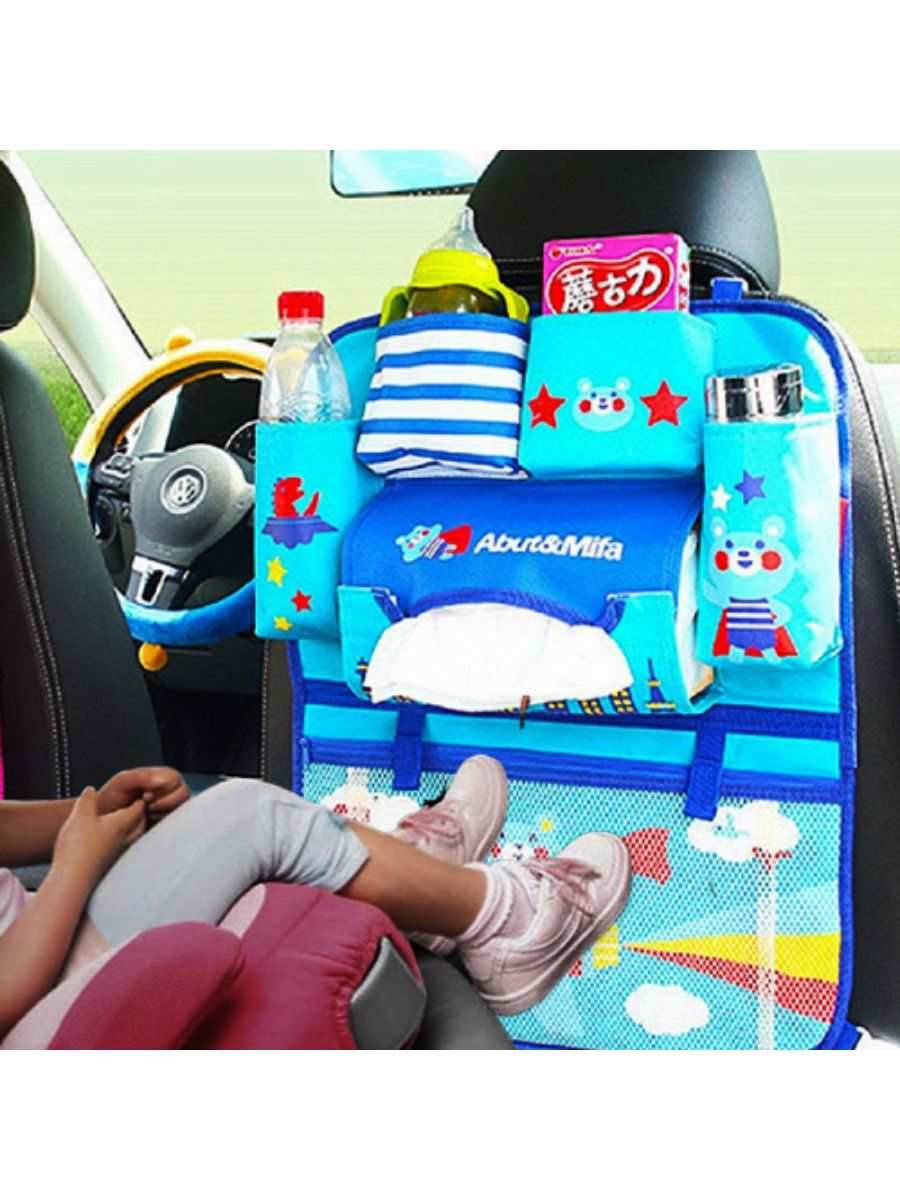 детский органайзер в машину на спинку сиденья со столиком