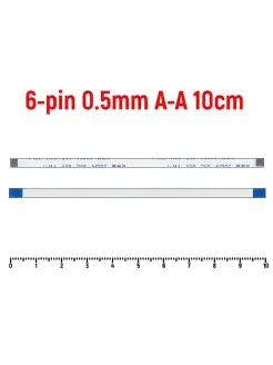 Шлейф FFC 6-pin Шаг 0.5mm Длина 10cm Прямой A-A