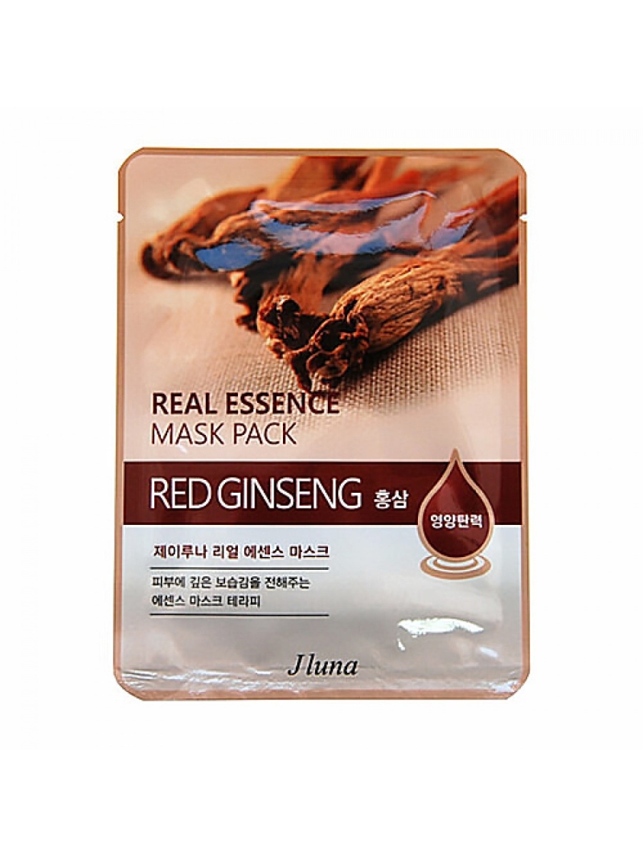 Тканевая маска real essence mask. Juno маска тканевая с красным женьшенем - real Essence Mask Pack Red Ginseng, 25мл. Маска JLUNA real Essence Mask Pack Red Ginseng. МСЛ real маска для лица тканевая real Essence Red Ginseng Mask Pack 25мл. Тканевая маска с алоэ, 25мл, JLUNA.