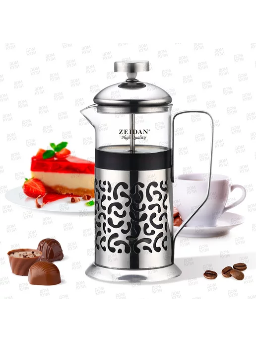 Karaca Coffee Bean French Press Black Flower 350 Ml Karaca