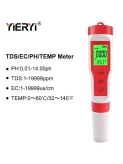 Ручка-тестер 4-в-1 с измерением PH TDS EC TEMP воды