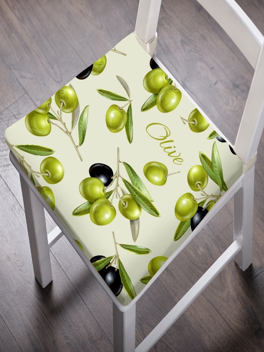 Подушки на стулья цвет оливы