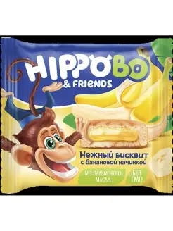 Пирожное HIPPO BO & friends с банановой начинкой, 12штХ 32 г