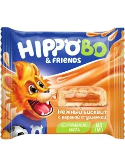 Пирожное HIPPO BO & friends с вареной сгущенкой, 12штХ32 г