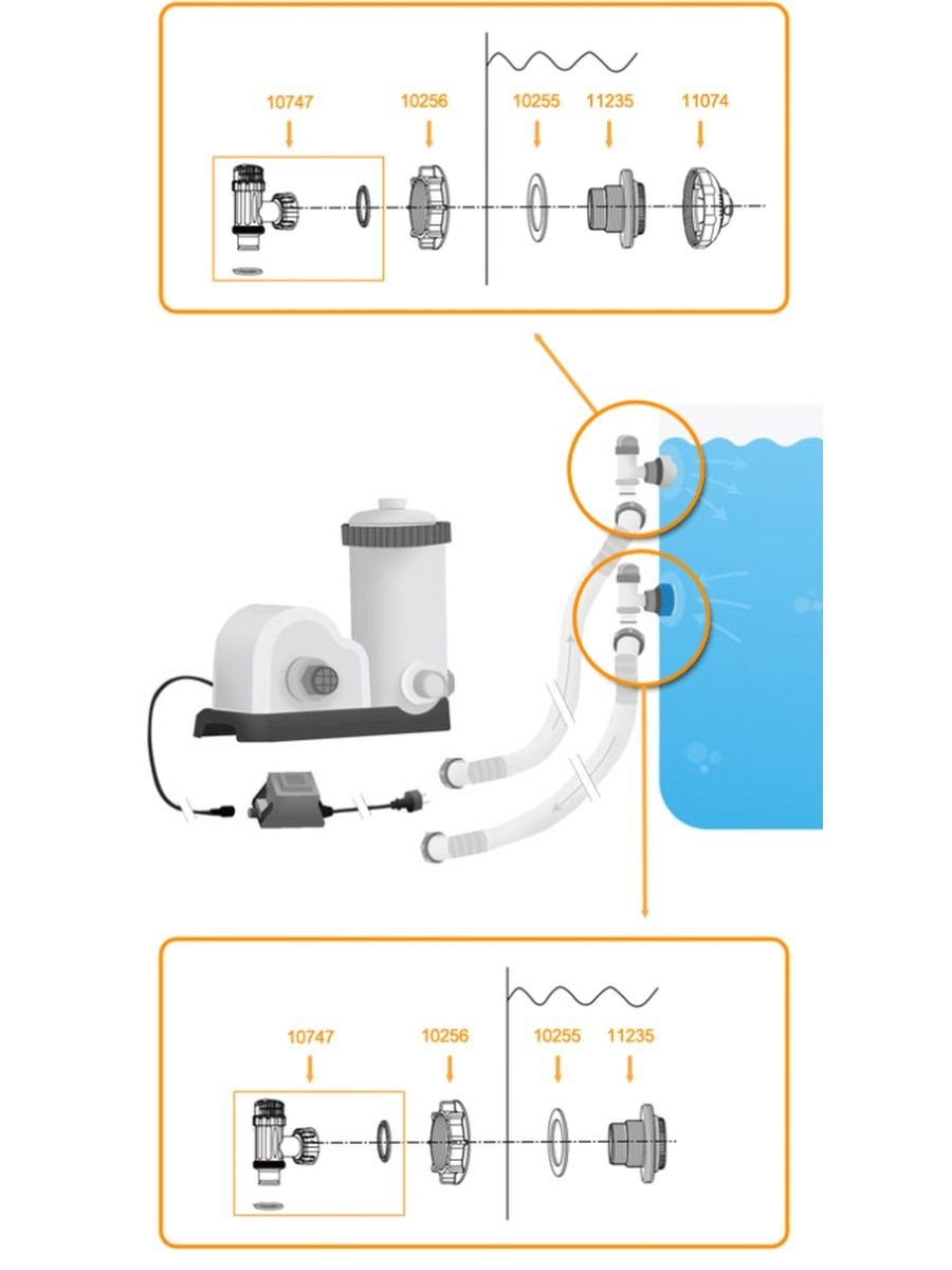 Схема подключения насоса интекс к бассейну