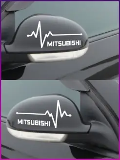 Наклейка на зеркало заднего вида авто машины MITSUBISHI 2 шт