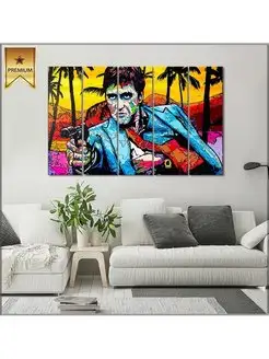 Картина модульная на холсте Красочный Tony Montana 100х65