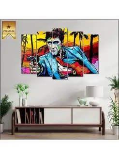 Картина модульная на холсте Красочный Tony Montana 150х100