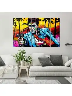 Картина модульная на холсте Красочный Tony Montana 150х100