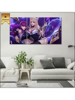 Картина модульная на холсте кда евелин ари kda evelynn ahri