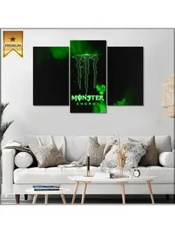 Картина модульная на холсте Monster energy 90х60