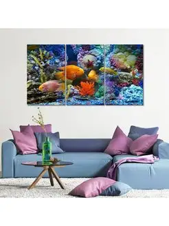 Картина модульная на холсте Аквариумные рыбки Aquarium fish