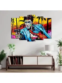 Картина модульная на холсте Красочный Tony Montana 125x85