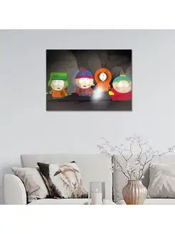 Картина на холсте Южный парк South Park В пещере 30х40