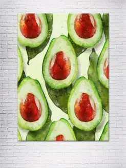 Картина на холсте Avocado watercolor 60х80