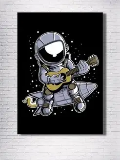 Картина на холсте Astronaut guitar 60х80