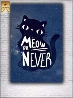 Картина на холсте Meow or never котик 50х70