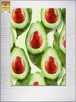 Картина на холсте Avocado watercolor 50х70