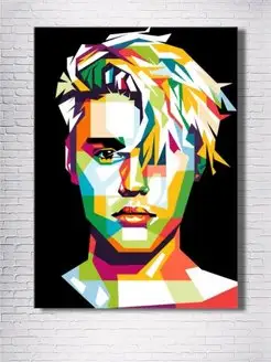 Картина на холсте Bieber pop art 50х70